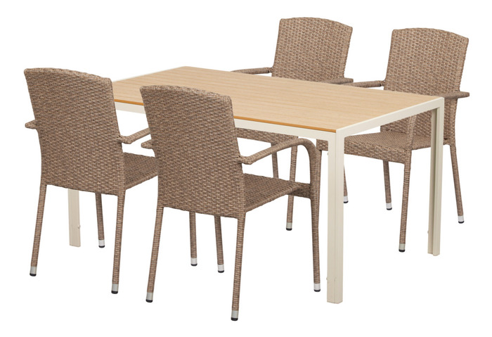 Hagestol Lissabon rotting/metall natur - Sunlife